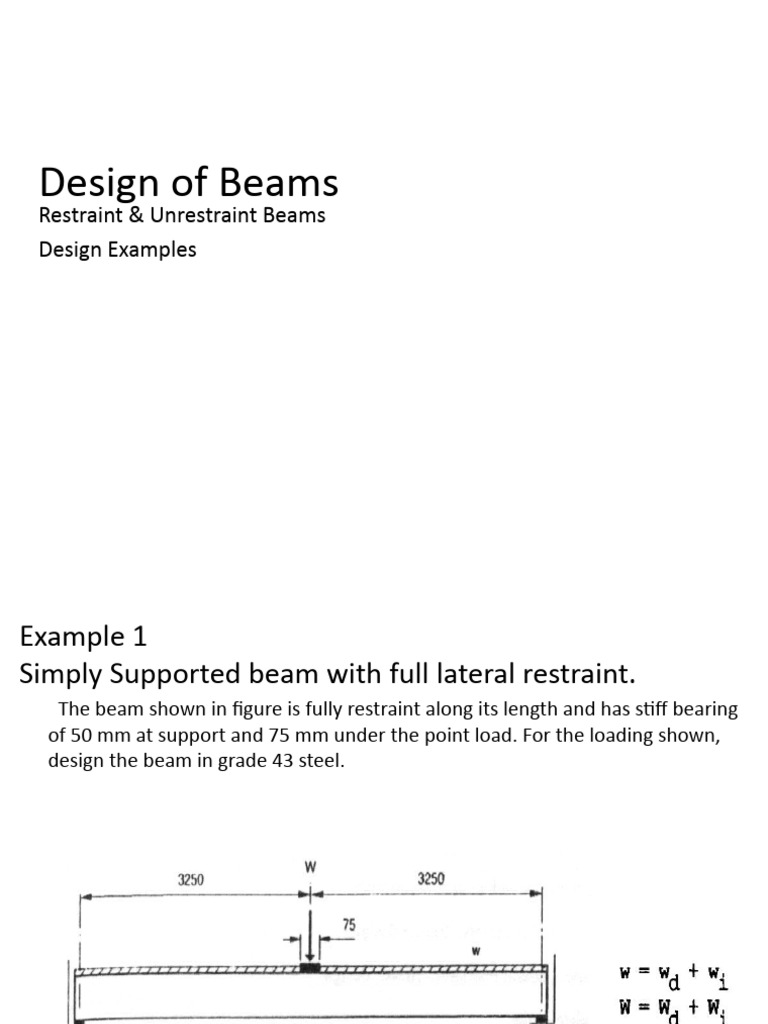 Beam Design with Stiffeners and Restraints | PDF | Beam (Structure ...