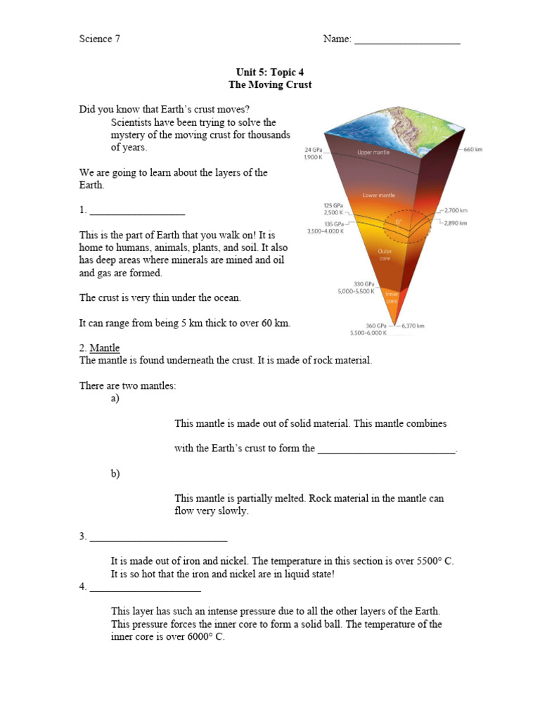 G7 Unit 5 Topic 4 Notes | PDF | Plate Tectonics | Nature