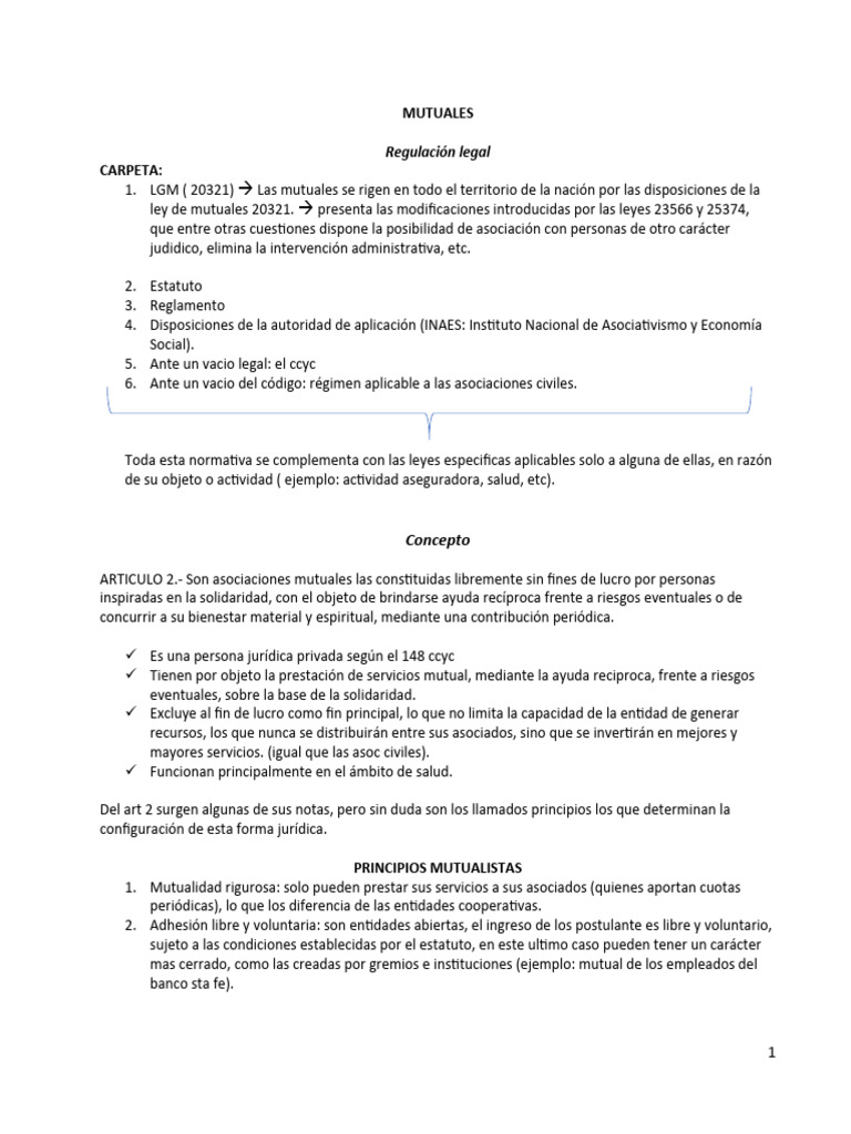 Regulación y Principios de Mutuales | PDF | Organización mutua | Votación