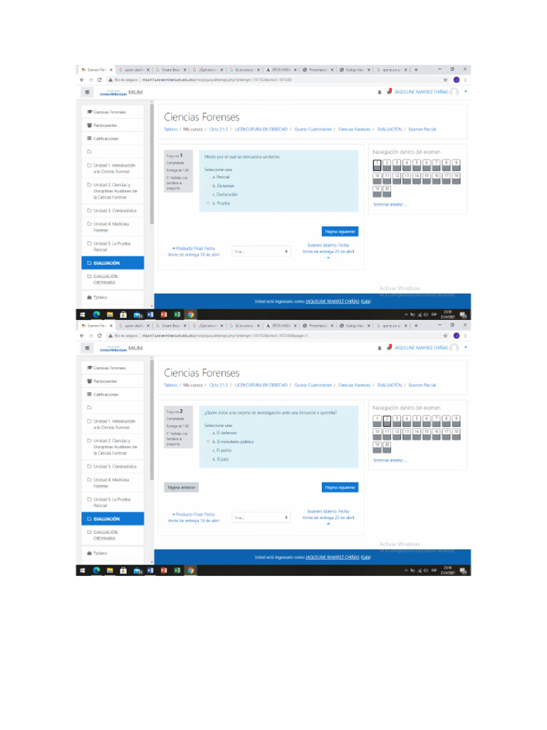 Examen Ciencias Forenses Pdf