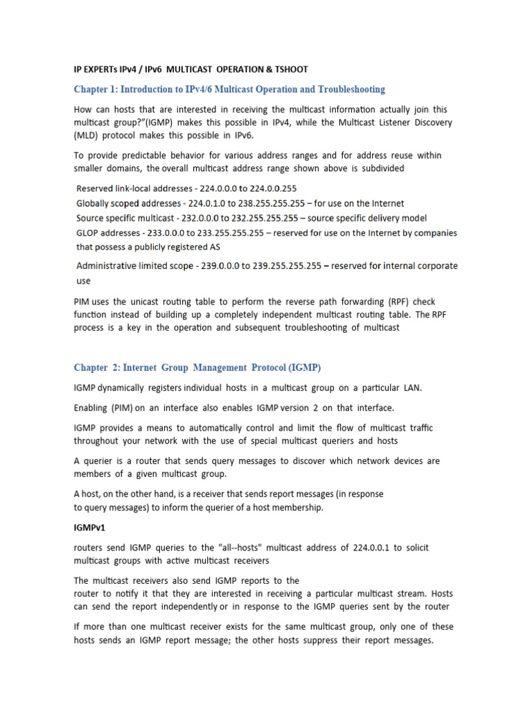 Multicast Address Ipv4