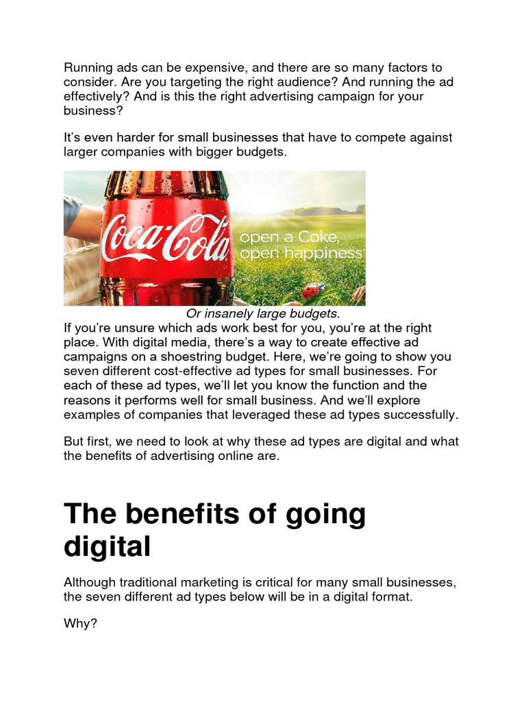 Best Ad Types For Small Business | PDF | Advertising | E Commerce