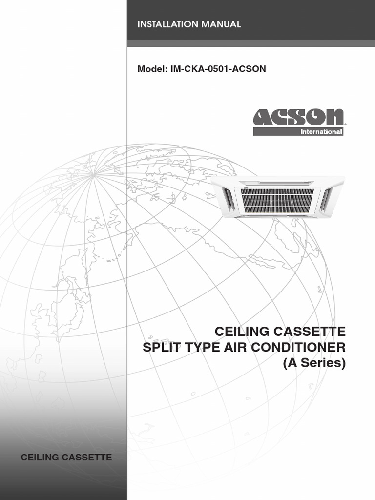 Acson Ceiling Cassette Installation Guide | PDF | Electrical Wiring ...