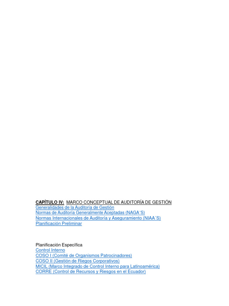 Marco Conceptual de Auditoría de Gestión | PDF | Auditoría | normas ...