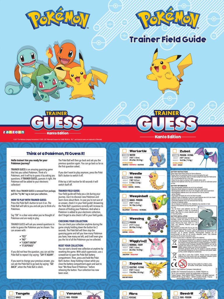 Kanto en Field Guide | PDF