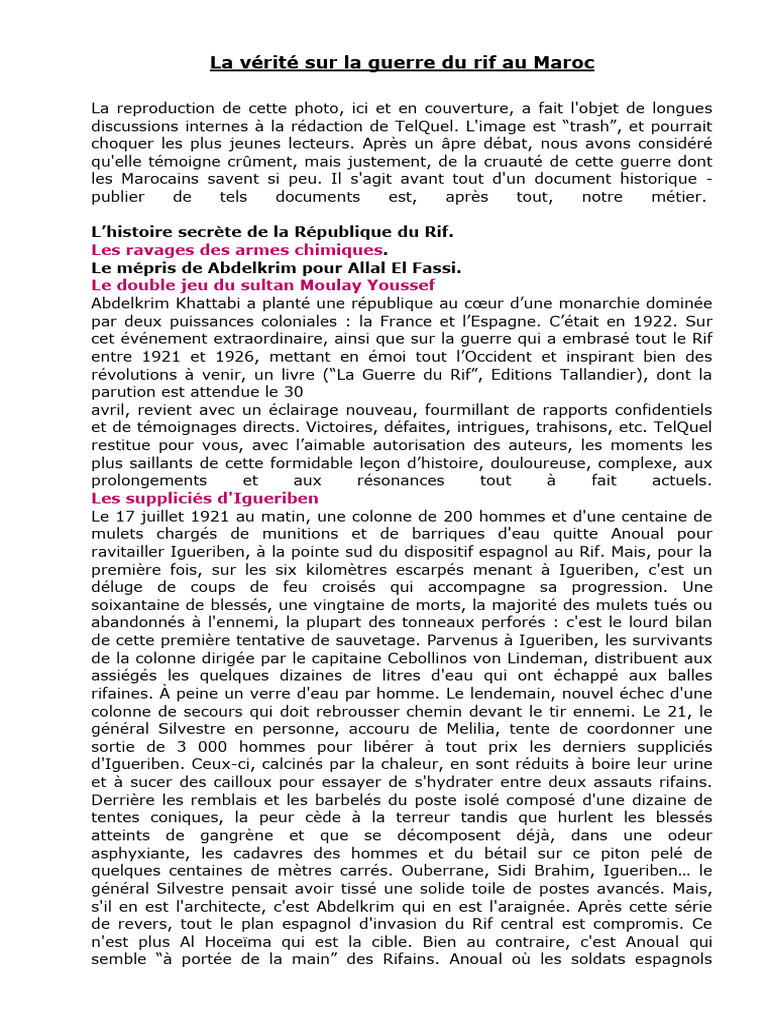 Origines de la guerre du Rif au Maroc | PDF | Maroc