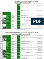 Lista Cu Apartamente de 2 Camere de Vanzare Din Bacau Actualizata La 30 Noiembrie 2011 (Download PDF