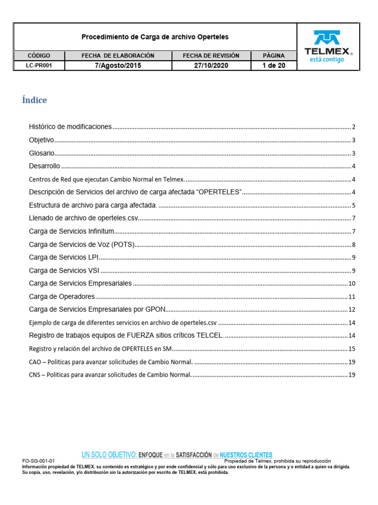 Procedimiento para Carga de Servicios Telmex - V4 12-04-2021 | PDF ...
