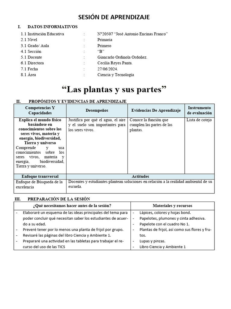 Aprendiendo sobre las partes de la planta | PDF | Plantas | Aprendizaje