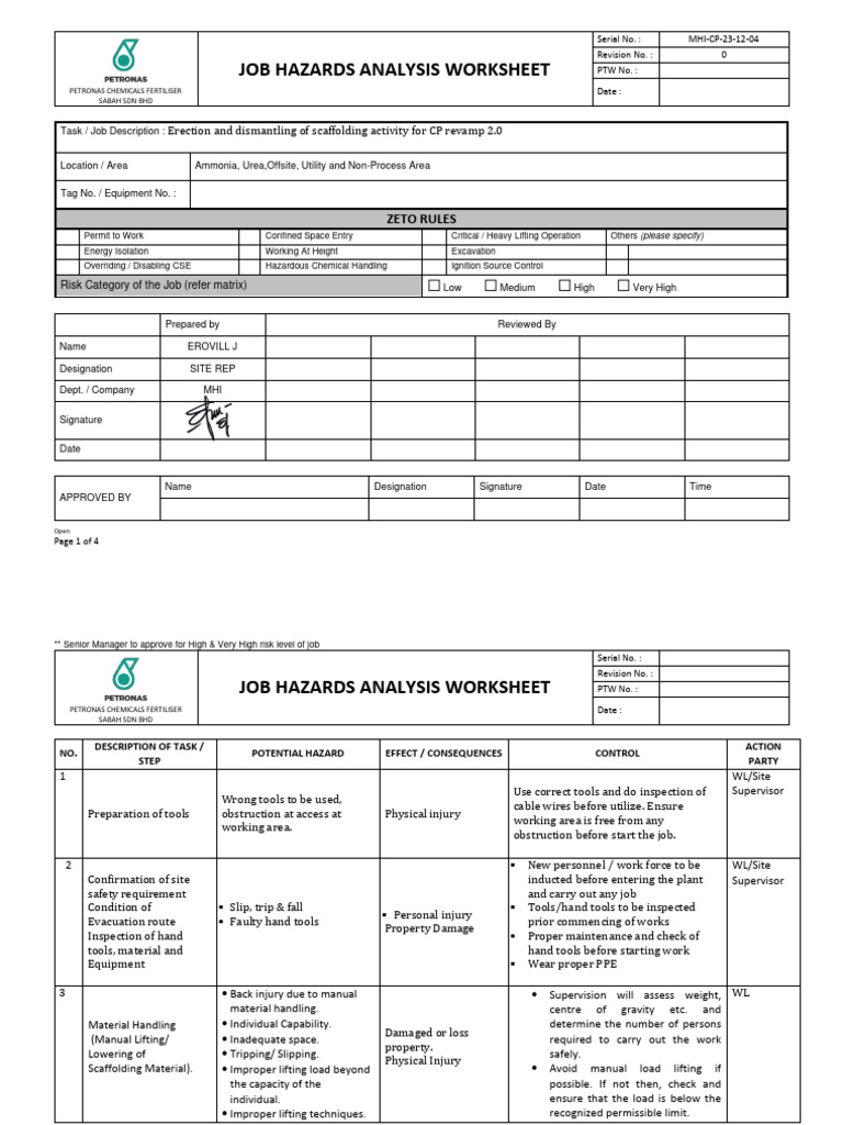 Erection and Dismantling of Scaffolding | PDF | Personal Protective ...