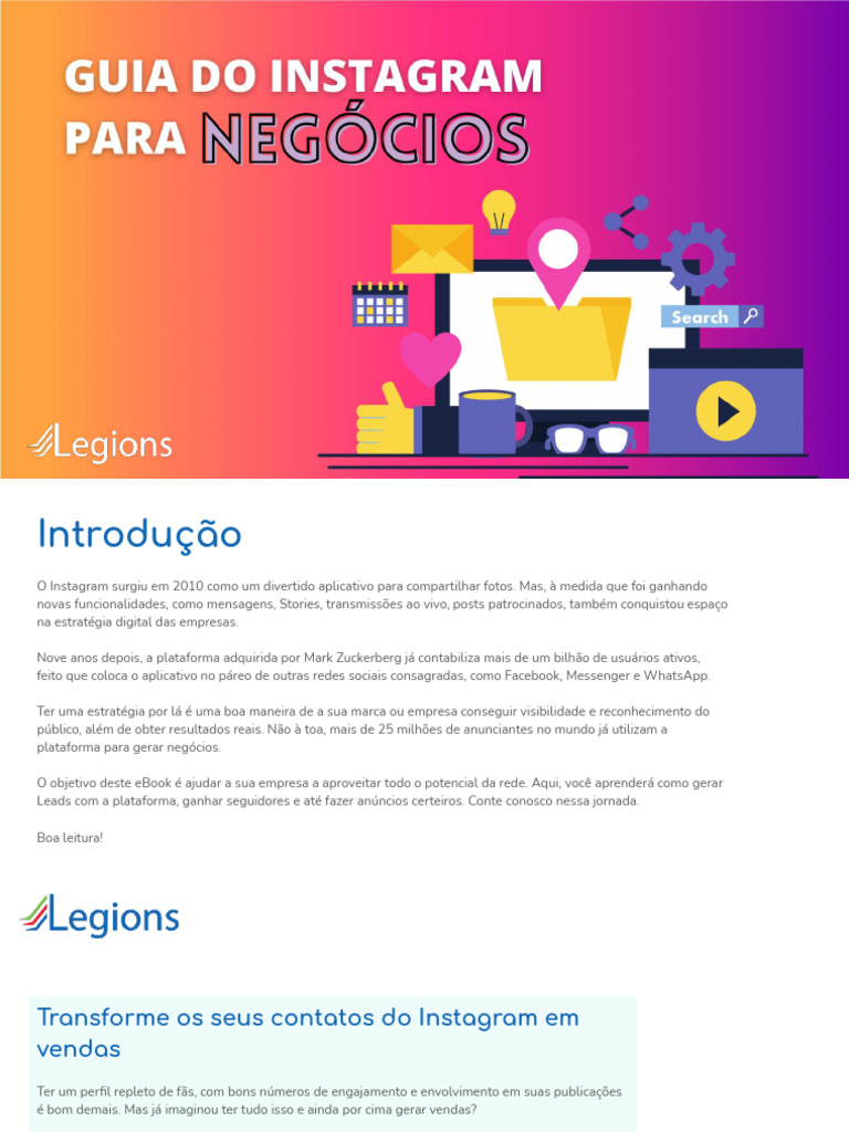 Geração de Leads no Instagram para Negócios | PDF | Hashtag | Facebook