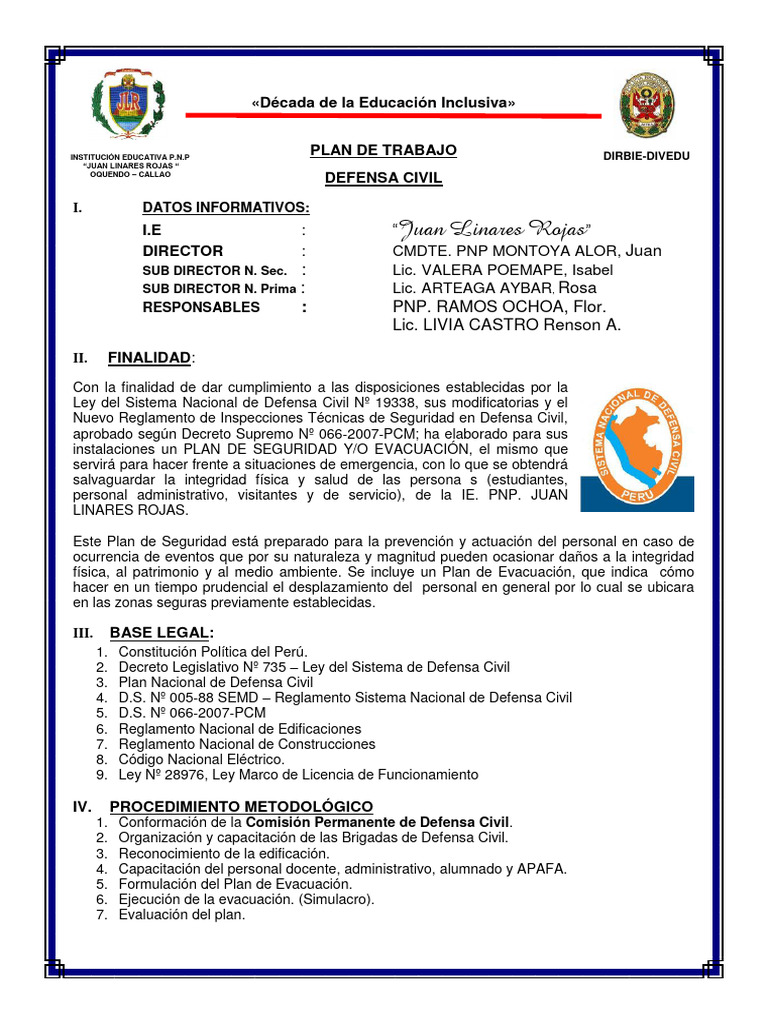 Plan de Seguridad Escolar Integral | PDF | Defensa Civil | Comisión Europea