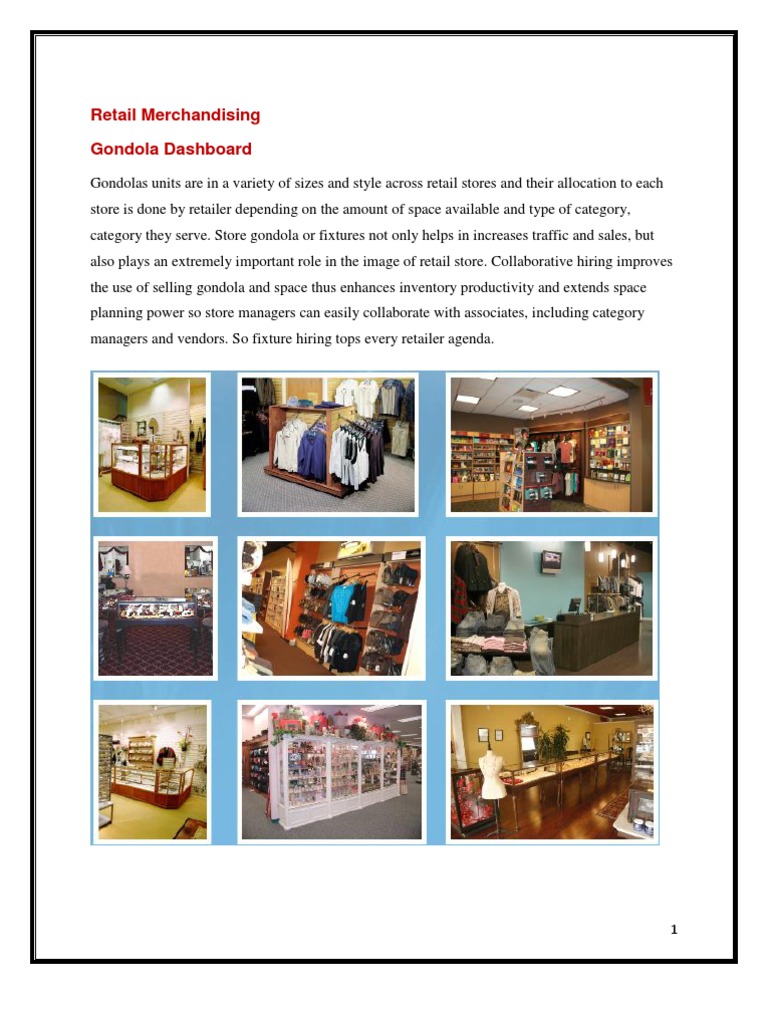 Gondola Dashboard for Retail Merchandising | PDF | Merchandising | Retail