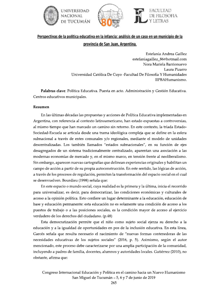 Perspectivas de La Política Educativa en