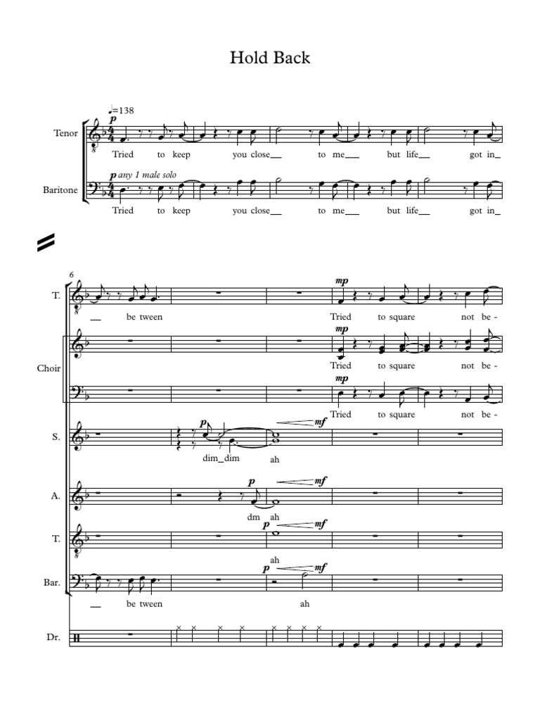 Hold Back the River Arr. Full Score PDF