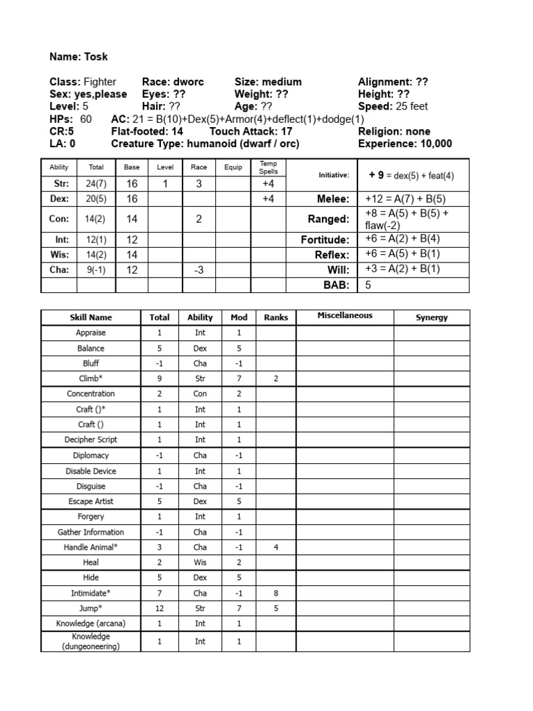 Tosk dworc fighter pdf dwarf dungeons dragons 