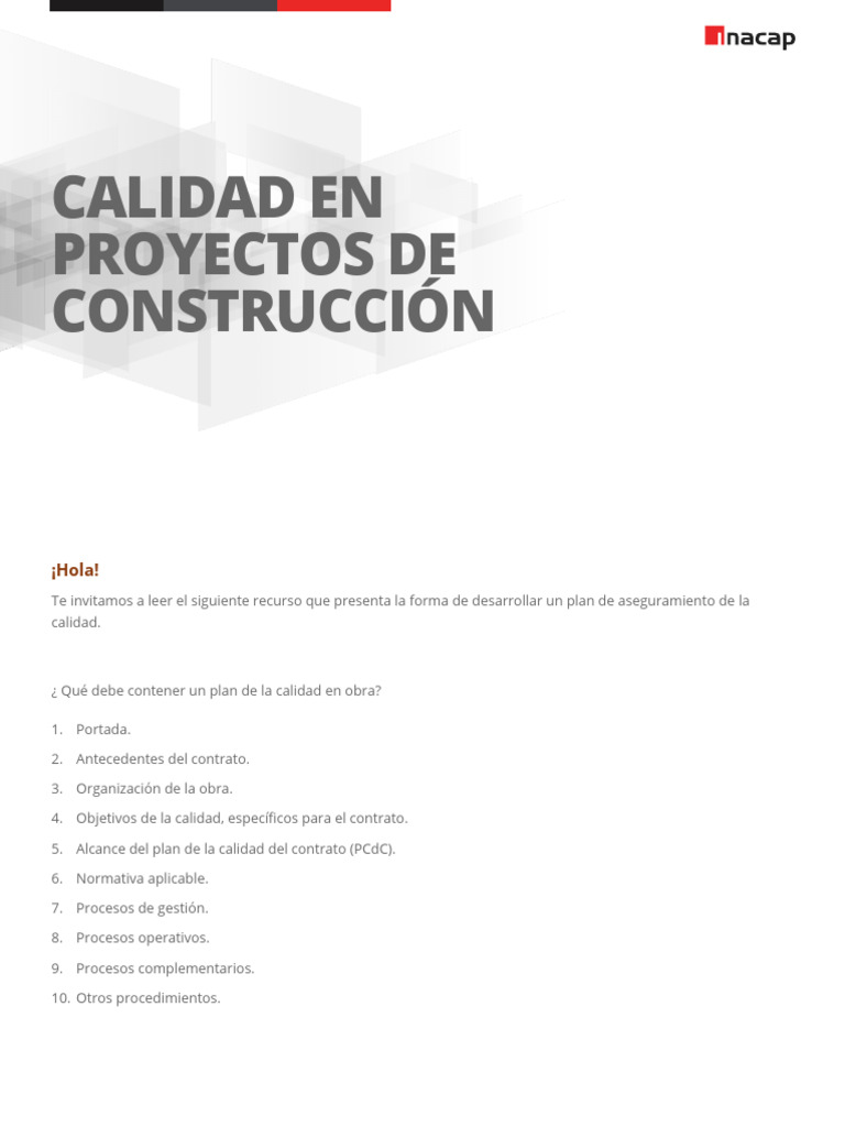 Calidad en Proyectos de Construcción: ¡Hola! | PDF | Calidad (comercial ...