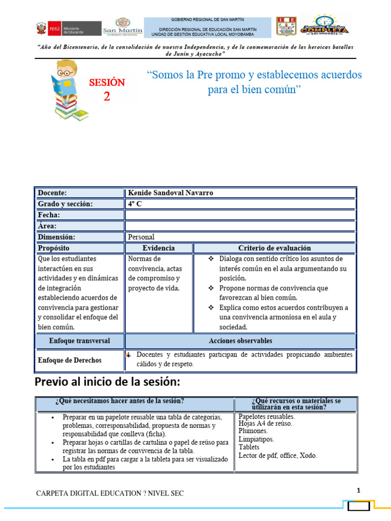 S2. 5TO Normas de Convivencia | PDF | Salón de clases | Aprendizaje