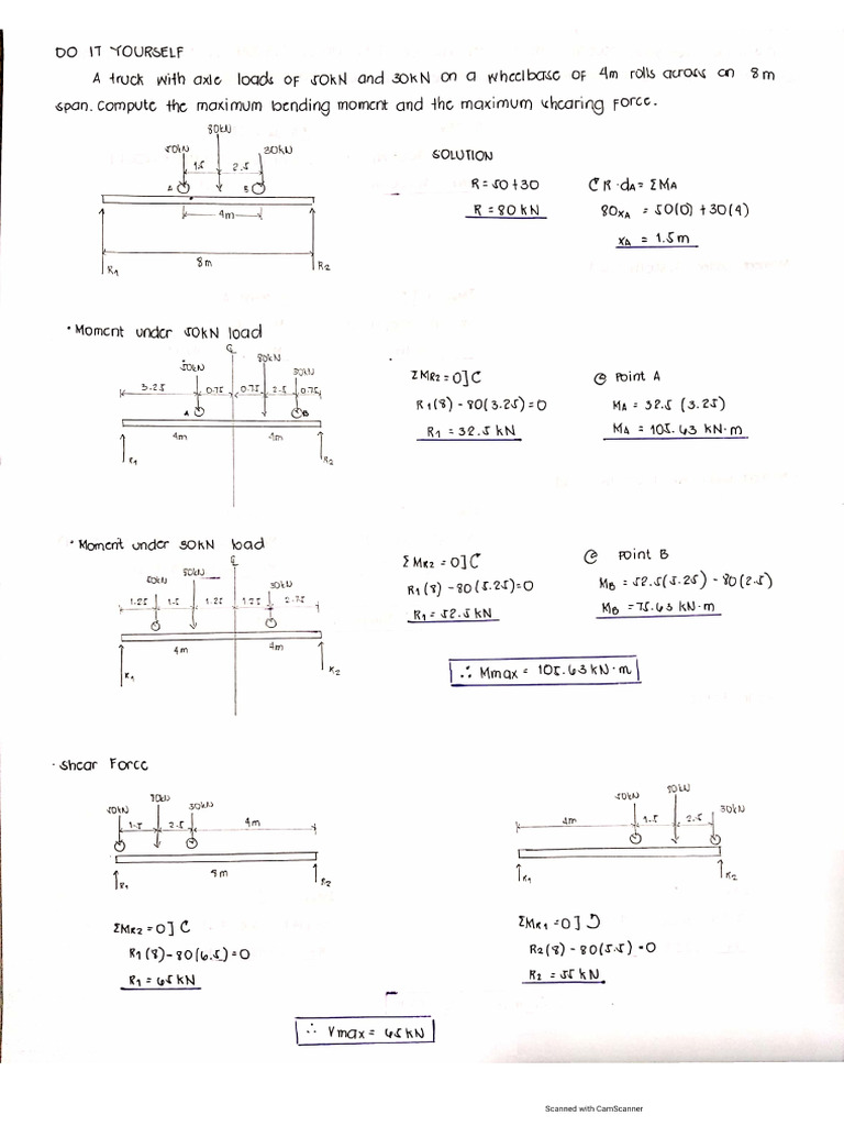 Worksheet No. 13 Moving Loads | PDF