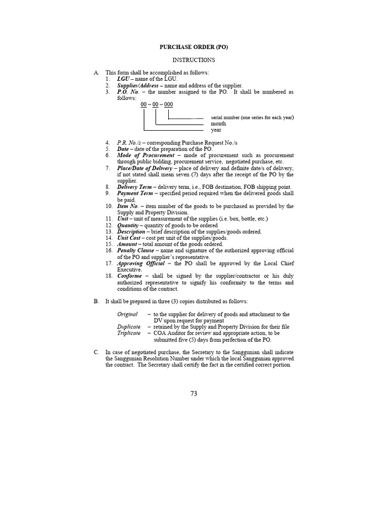 Purchase Order Instructions Guide | PDF | Procurement | Business
