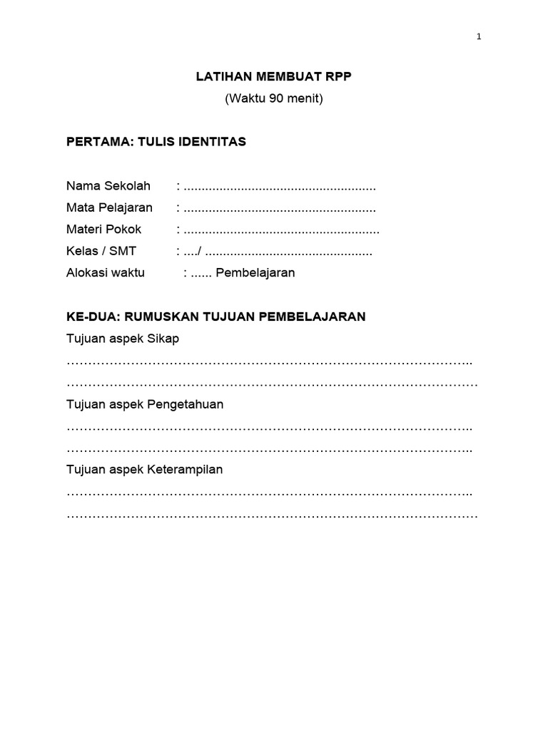 Panduan Lengkap Membuat RPP Efektif | PDF