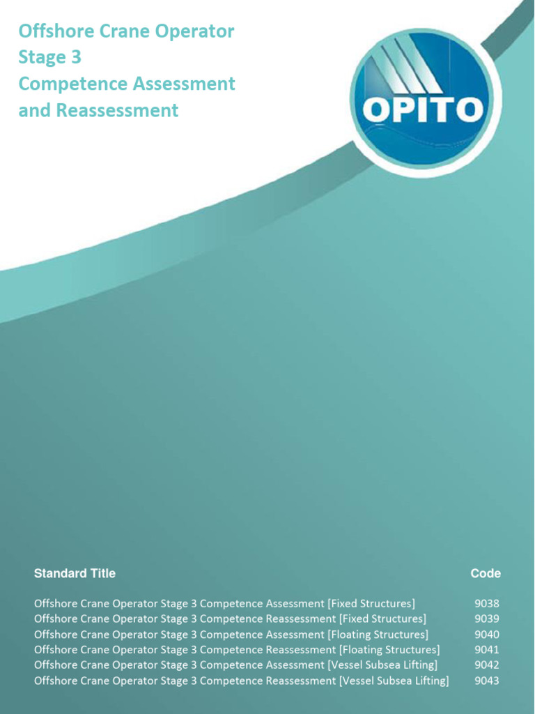 Offshore Crane Operator Stage 3 Standards | PDF | Crane (Machine ...