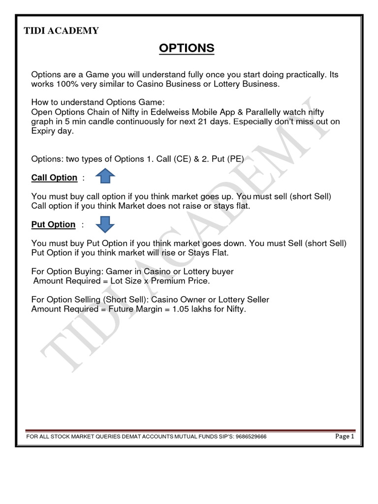Understanding Stock Market Options Basics | PDF | Option (Finance ...