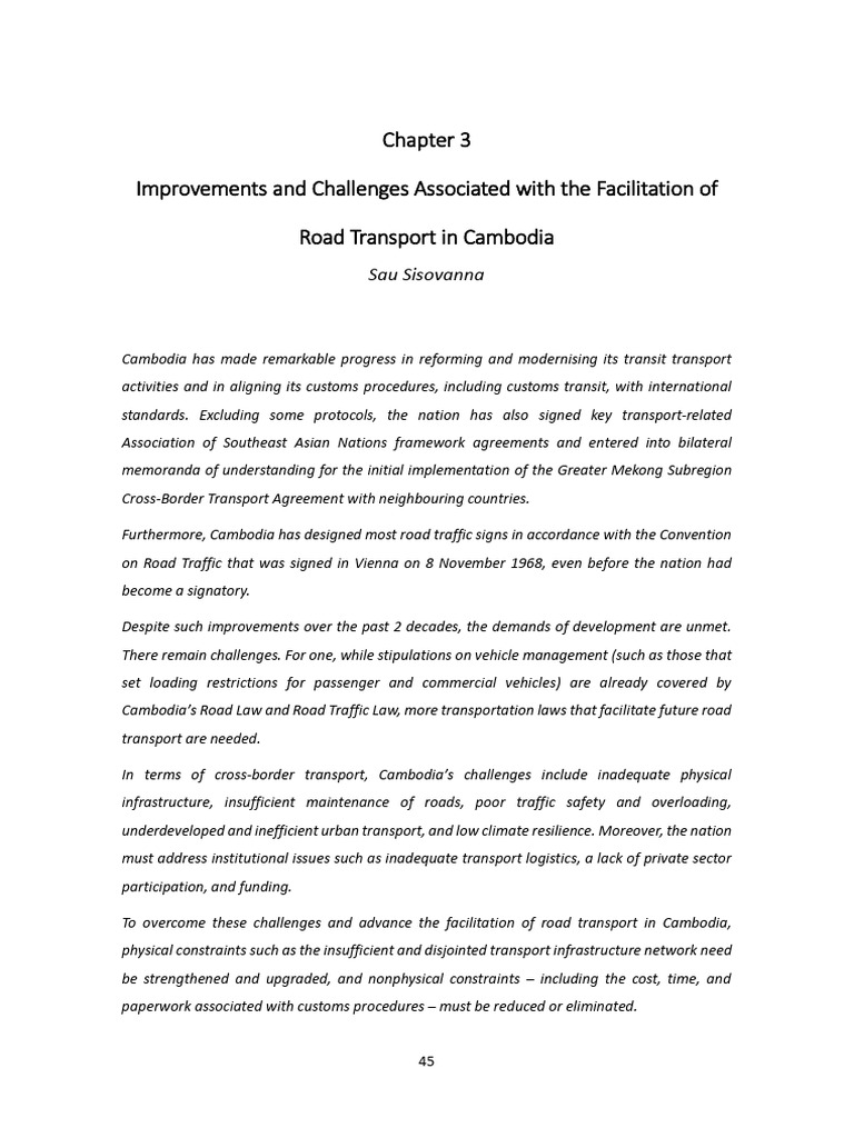 Road Transport Challenges in Cambodia | PDF | Semi Trailer Truck ...