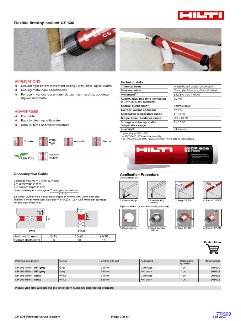 Fire Stop Sealant | PDF | Concrete | Materials