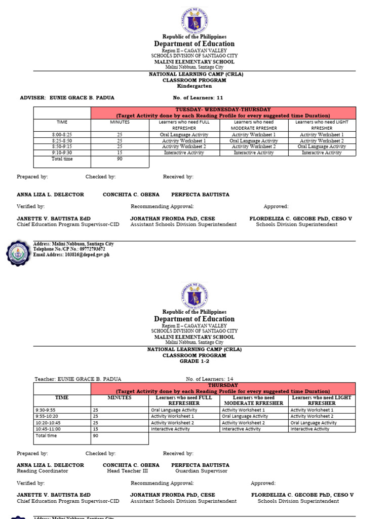 National Learning Camp Program Overview | PDF | Teaching | Human ...