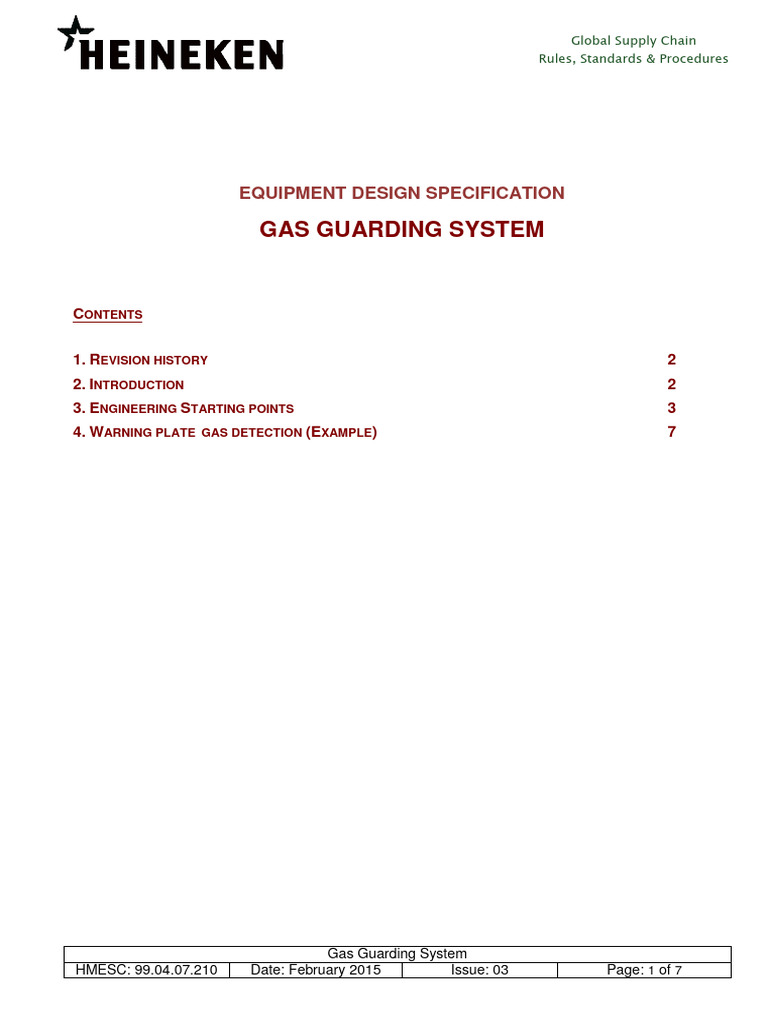 Gas Guarding System Specifications | PDF | Traffic Light | Calibration