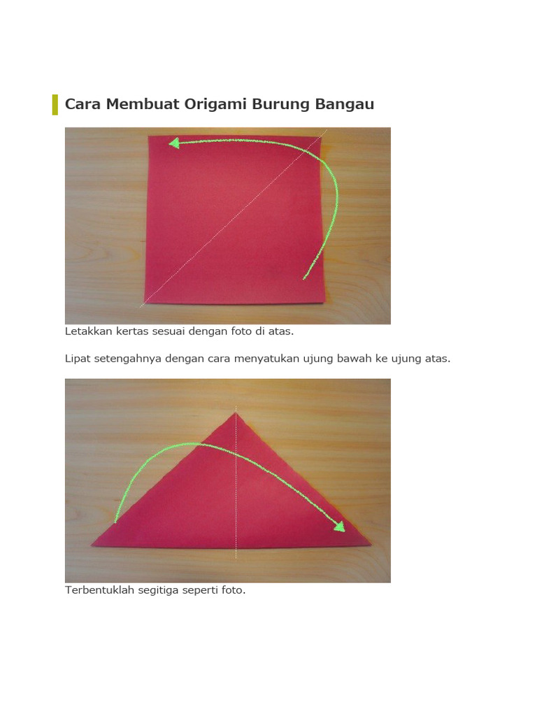 Tutorial Membuat Origami Burung Bangau | PDF