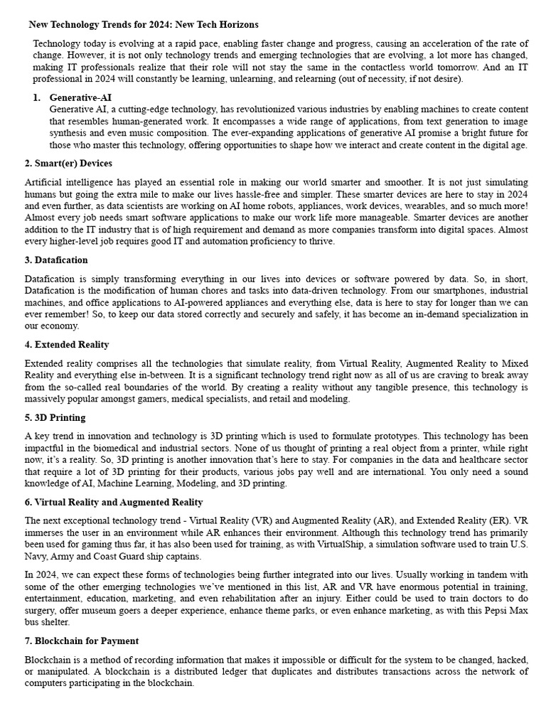 Current Future Trends of Media and Information | PDF | Augmented ...