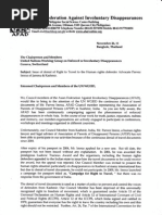 Letter to UNWGEID re the re the case of AFAD Council Member from Kashmir, India, Mr. Parvez Imroz, a human rightslawyer and legal advisor of Association of Parents of Disappeared Persons (APDP)