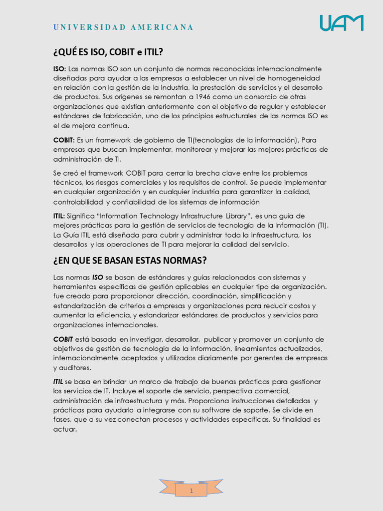 ISO 9001 y ITIL: Mejores Prácticas en TI | PDF | Itil | Cobit