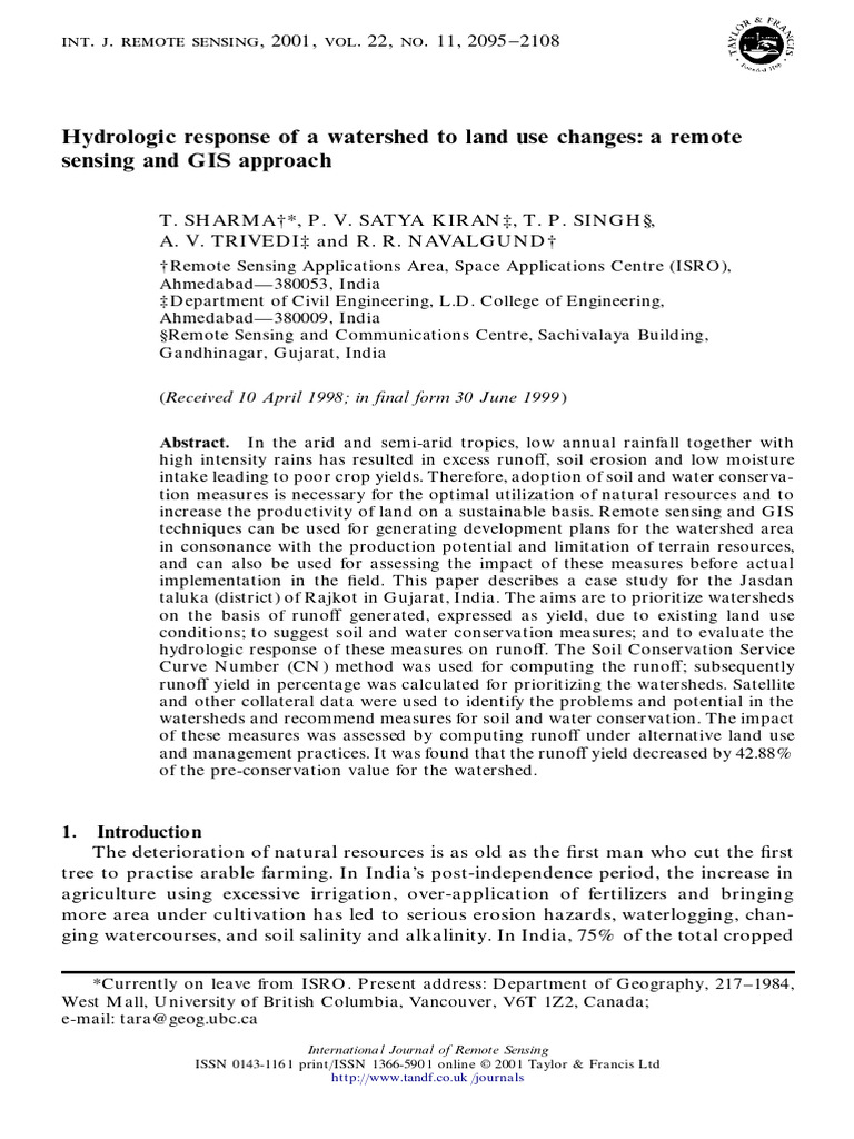 Watershed Hydrologic Response Study | PDF | Surface Runoff | Drainage Basin