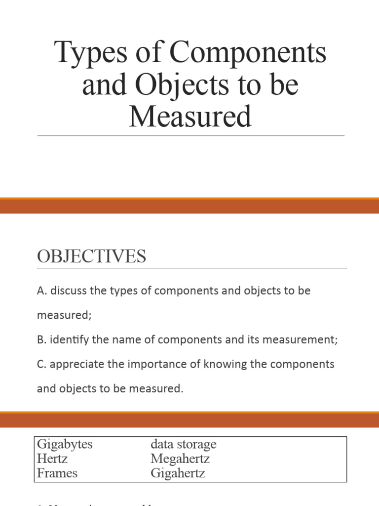 Measuring Computer Components and Objects | PDF | Computer Data Storage ...