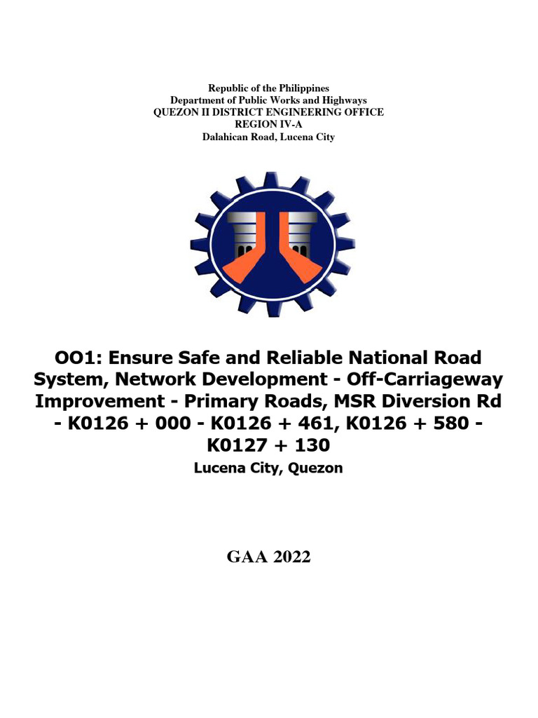 Off-Carriageway Improvement Project | PDF | Cost | Road