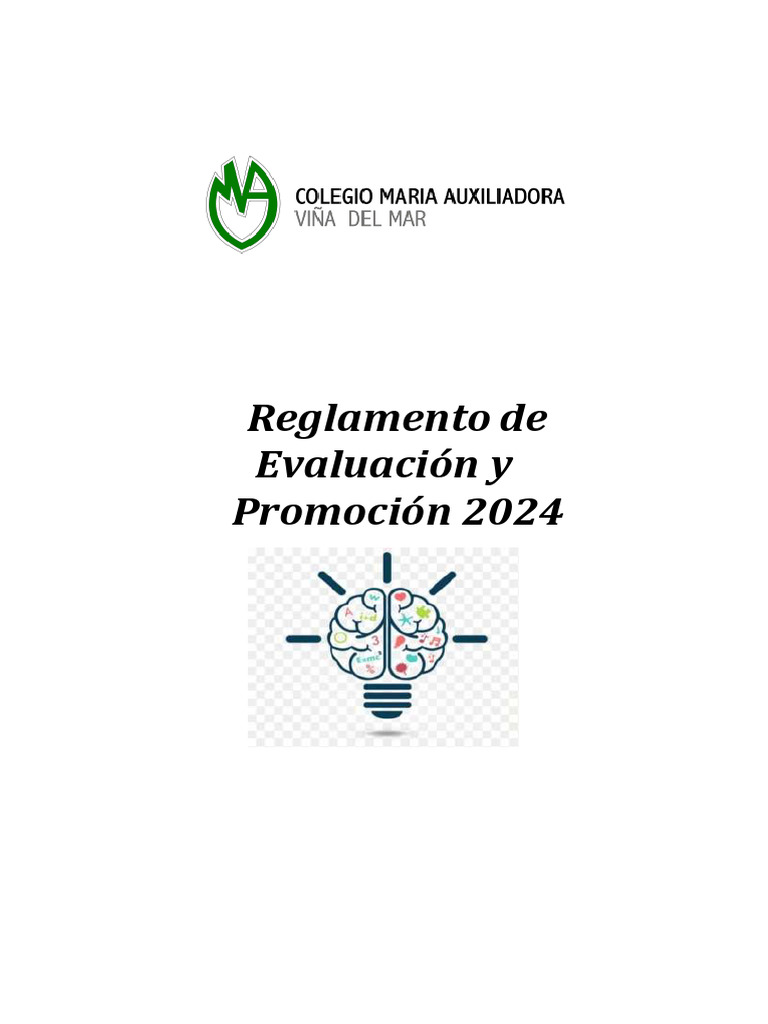 Reglamento de evaluacion y promocion 2024 1 pdf evaluaci n
