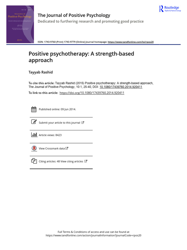 Rashid 2014 | PDF | Psychotherapy | Cognitive Behavioral Therapy