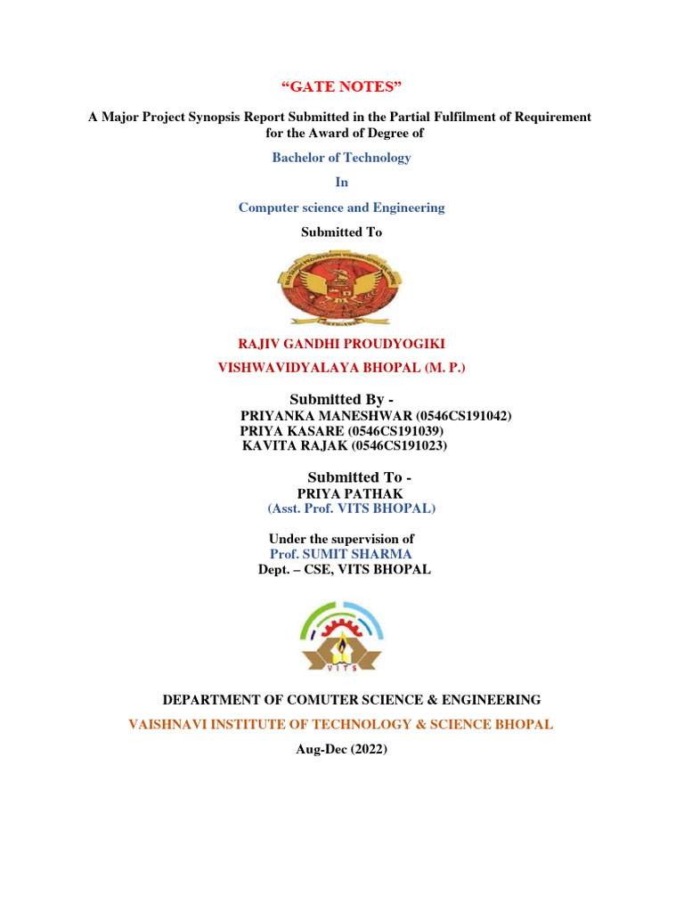 Major Project GATE NOTES | PDF | Online And Offline | Computer Hardware