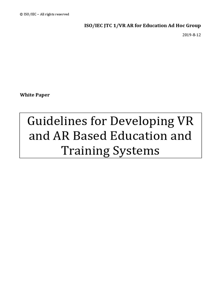 Guidelines for VR/AR Education Systems | PDF | Augmented Reality ...