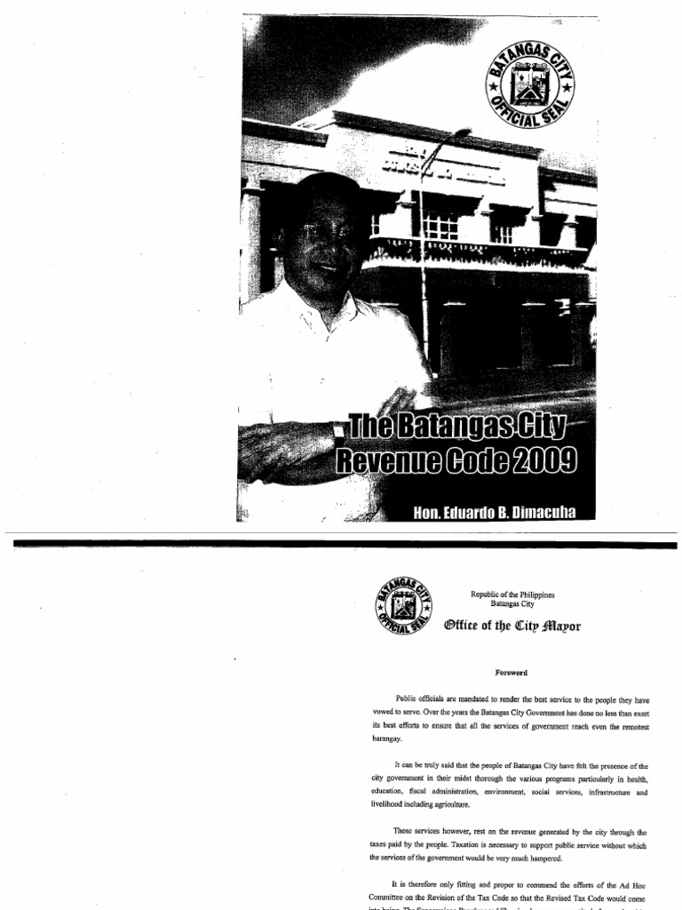 City of batangas batangas city revenue code 2009 pdf