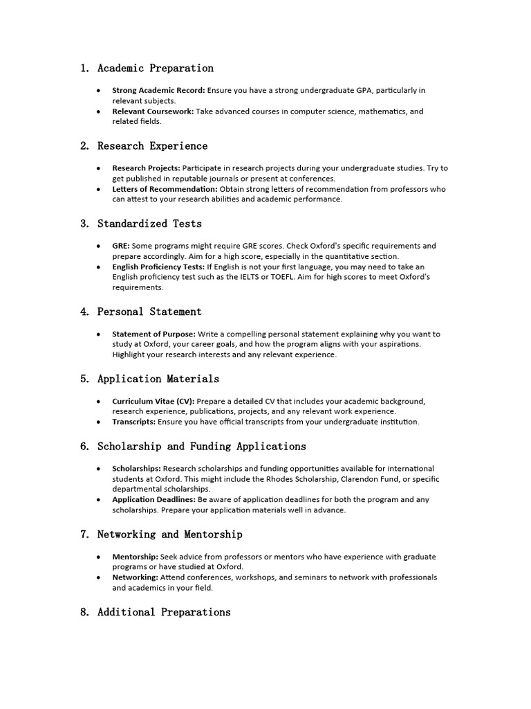 Oxford Computer Science Application Guide | PDF | Graduate Record ...