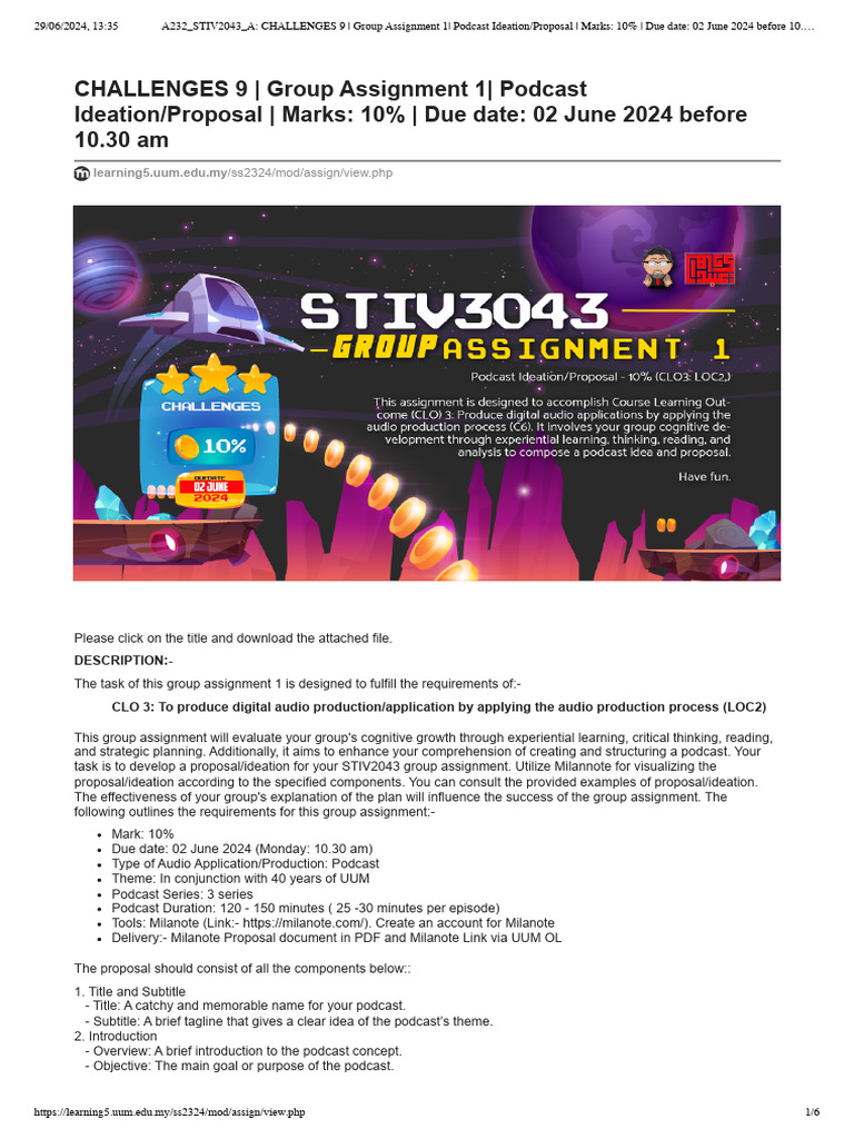 A232 - STIV2043 - A - CHALLENGES 9 - Group Assignment 1 - Podcast ...