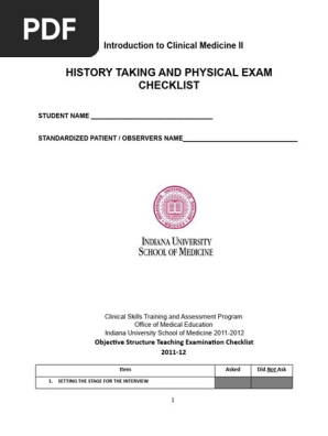 HISTORY TAKING AND PHYSICAL EXAM