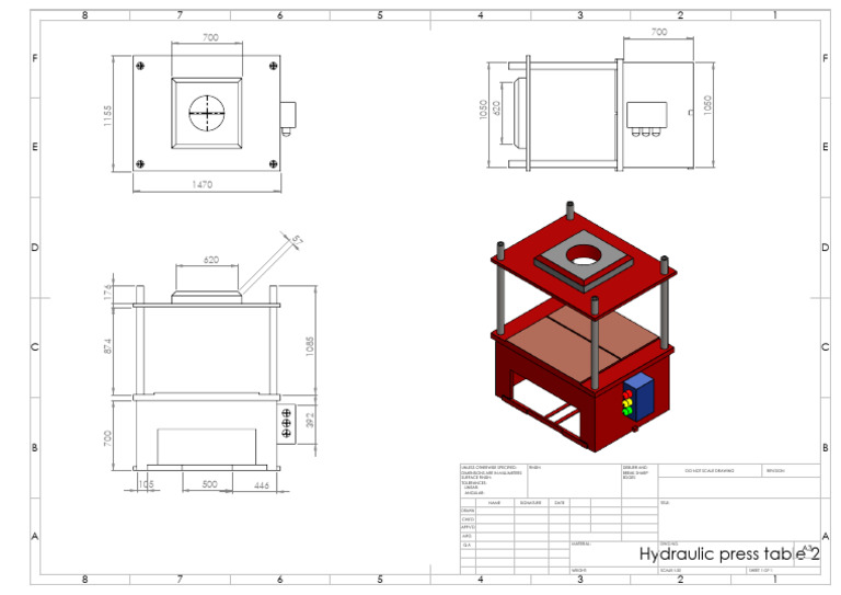 Hydraulic Press Table Specifications | PDF