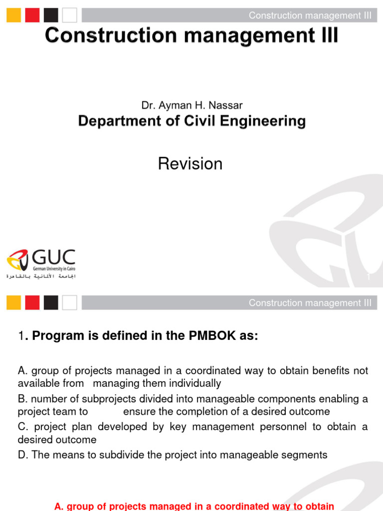 Revision | PDF | Project Management | Business