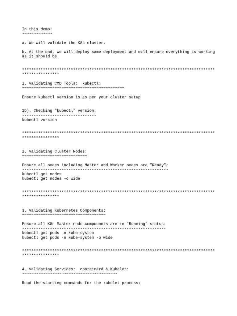 Lab1 - Validating - Kubernetes - Cluster | PDF