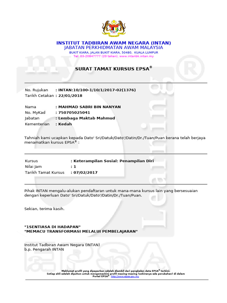 275 - 3 - 578511 - 1516607804 - EPSA Certificate Final | PDF | Komputer
